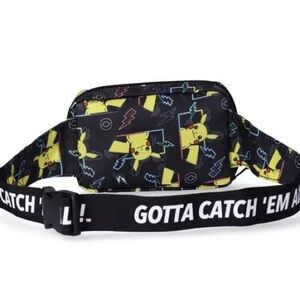 Pokemon Pikachu Black Fanny Pack Bag